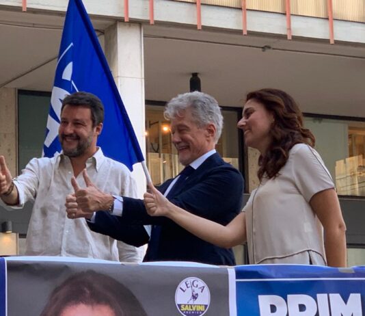 Matteo Salvini e Susanna Ceccardi ad Arezzo per sostenere Alessandro Ghinelli