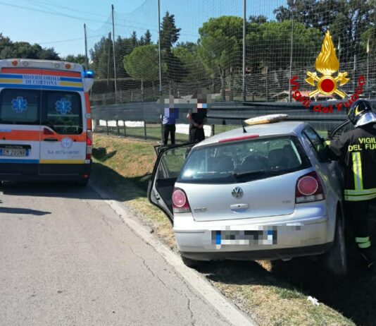 Cortona: incidente stradale in loc. Fratticiola, un ferito