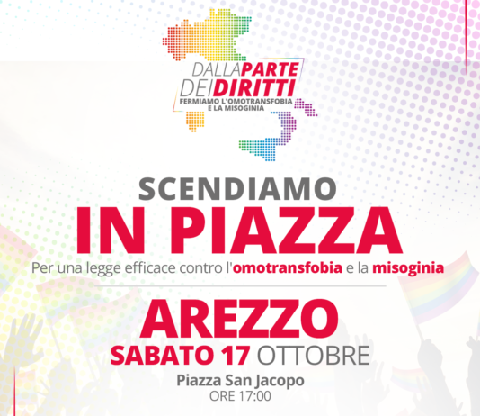 Sabato 17 in piazza ad Arezzo “dalla parte dei diritti”