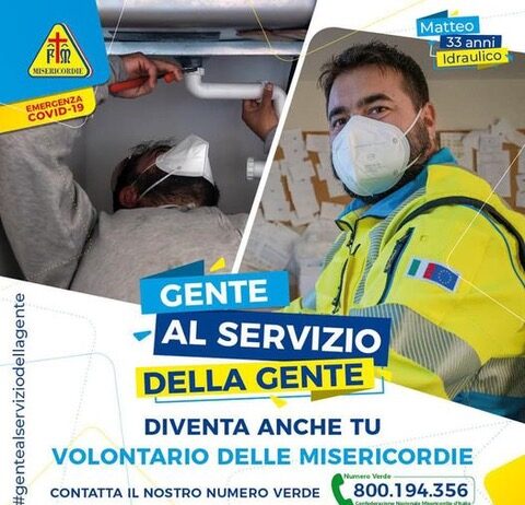Misericordie: in tre giorni già quasi 400 adesioni alla campagna “Gente al servizio della gente”