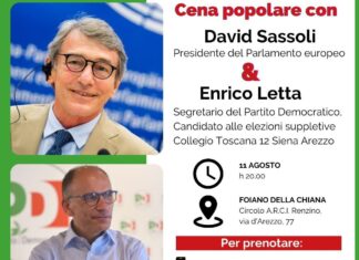 11 agosto, Renzino: cena popolare con Letta e Sassoli