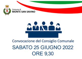 Monte San Savino: sabato 25 giugno il Consiglio Comunale