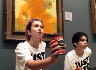 Lanciano la salsa di pomodoro Heinz sul quadro di Van Gogh: chissà perchè?
