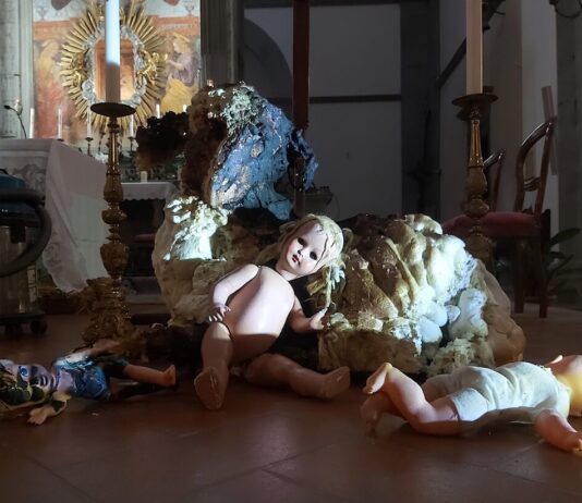 Al santuario del Calcinaio un presepe “scomodo” contro la guerra