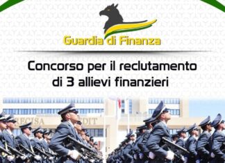 Guardia Finanza: concorso per il reclutamento di 3 allievi finanzieri