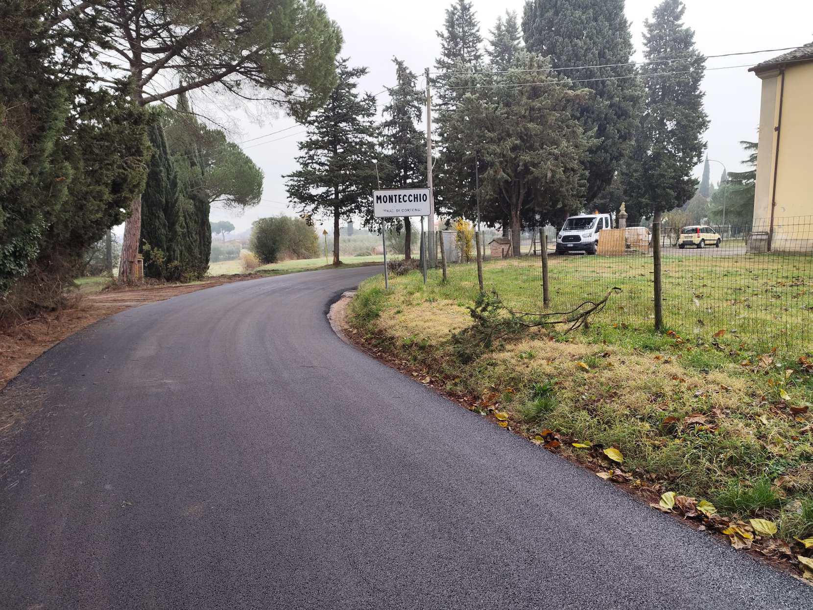 Cortona, completate le asfaltature nella zona di Montecchio