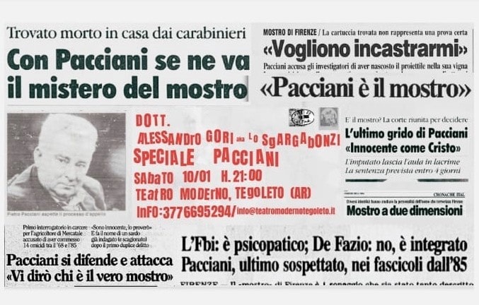 Al Teatro Moderno di Tegoleto per “Speciale Pacciani”, Alessandro Gori