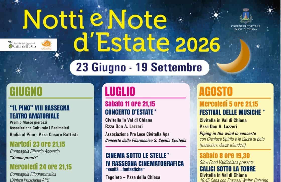 Civitella: torna la rassegna culturale Notti e Note d’Estate