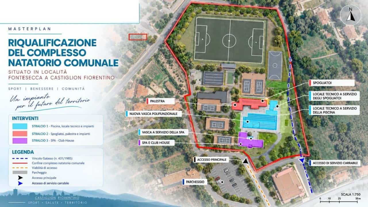 Piscina di Castiglion Fiorentino: primo stralcio della riqualificazione